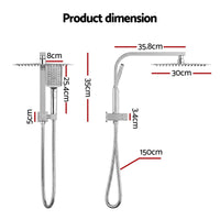 12" Rain Shower Head Set with 3-Mode Handheld Brass High Pressure WELS Chrome