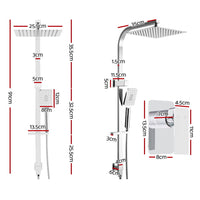 Cefito 10'' Rain Shower Head Set Handheld Square High Pressure Mixer Tap Chrome