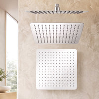 Cefito 12" Extra Large Rain Shower Head, Air-in Tech for Low Water Pressure, Anti-Clog Silicone Jets for Hard Water Scale, 360° Swivel, DIY Renters Install, 304 Stainless Steel