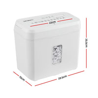 DEVANTI 8L Small Tabletop Paper Shredder 4 Sheet P4 Cross Cut Home Office