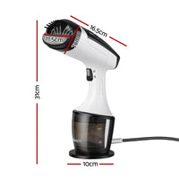 Devanti Clothes Steamer, 1500W Powerful Fast 30s Heat-Up Continuous Steam Lock 160ml Tank Fabric Brush Portable Handheld Steam Iron for Home Travel Business Trip