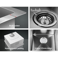 Cefito Kitchen Sink 51X45CM Stainless Steel Basin Single Bowl Silver