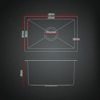 Cefito Stainless Steel Sink 30x45CM With Pull Out Mixer Tap Kitchen Basin Single Bowl Black