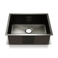 Cefito Kitchen Sink 60X45CM Stainless Steel Basin Single Bowl Black