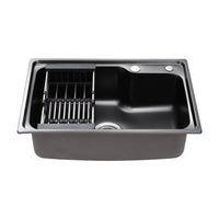 Cefito Kitchen Sink 61X43CM Stainless Steel Basin Single Bowl Black Drain Basket