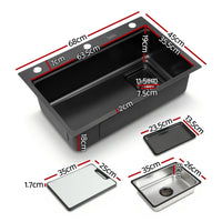Cefito Kitchen Sink 304 Stainless Steel Bar Sink Millet Grain Water Basin Sink