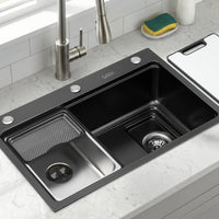 Cefito Kitchen Sink 304 Stainless Steel Bar Sink Millet Grain Water Basin Sink