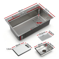 Cefito Kitchen Sink 304 Stainless Steel Bar Sink Millet Grain Water Basin Sink