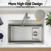 Cefito Kitchen Sink 304 Stainless Steel Bar Sink Millet Grain Water Basin Sink