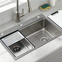 Cefito Kitchen Sink 304 Stainless Steel Bar Sink Millet Grain Water Basin Sink