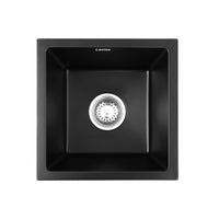 Cefito Kitchen Sink 38x38cm Granite Stone Sink Single Bowl Black