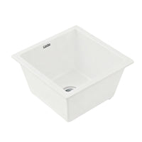 Cefito Kitchen Sink 38x38cm Granite Stone Sink Single Bowl White