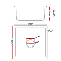 Cefito Kitchen Sink 45x45cm Granite Stone Sink Single Bowl White