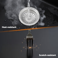 Cefito Kitchen Sink 55x45cm Granite Stone Sink Single Bowl Black