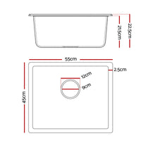 Cefito Kitchen Sink 55x45cm Granite Stone Sink Single Bowl White