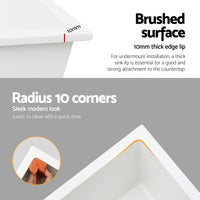 Cefito Kitchen Sink 55x45cm Granite Stone Sink Single Bowl White