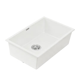 Cefito Kitchen Sink 70x45cm Granite Stone Sink Single Bowl White