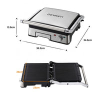 Devanti 2000W 3-in-1 Panini Press Grill Sandwich Maker 180° Open 4 Slice