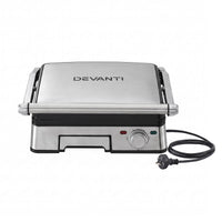 Devanti 2000W 3-in-1 Panini Press Grill Sandwich Maker 180° Open 4 Slice