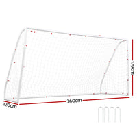 Everfit 12FT Soccer Football Goal Net UPVC Frame with PE Mesh Weatherproof Portable Goals for Backyard Training Competitiv...