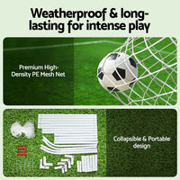 Everfit 12FT Soccer Football Goal Net UPVC Frame with PE Mesh Weatherproof Portable Goals for Backyard Training Competitiv...