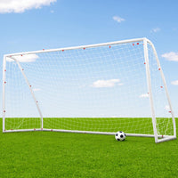 Everfit 12FT Soccer Football Goal Net UPVC Frame with PE Mesh Weatherproof Portable Goals for Backyard Training Competitiv...