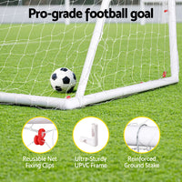 Everfit 8FT Soccer Football Goal Net UPVC Frame with PE Mesh Weatherproof Portable Goals for Backyard Training Competitive...