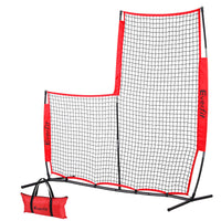 Everfit Baseball Pitching Net L Screen Softball Practice Portable Black