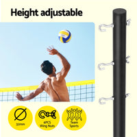 9M Portable Volleyball Net Set with Ball Boundary Lines Badminton Tennis