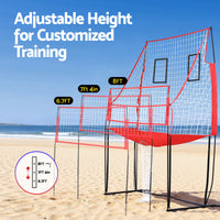 Everfit 8ft Volleyball Net Training Equipment Adjustable Height Portable with Ball and Bag