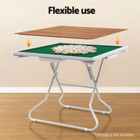 Folding Mahjong Table for Home with 4 Drawers and Cup Holders Green