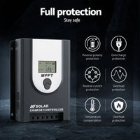 Giantz 50A MPPT Solar Charge Controller Auto 12V/24V Battery Regulator Bluetooth