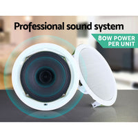 Giantz 6''Ceiling Speakers In Wall Speaker Home Audio Stereos Tweeter 2pcs