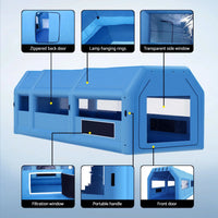 Giantz Inflatable Spray Booth Car Paint Tent 1000X500X350cm 2 Blowers Filter Mobile Garage Workstation