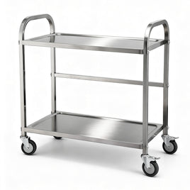 Cefito 2-Tier Stainless Steel Kitchen Trolley with Wheels 84x56x98cm