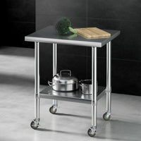 Cefito Stainless Steel Kitchen Bench w/ Splashback 760x610MM 430