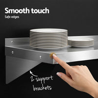 Cefito 2PCS 1200mm Stainless Steel Kitchen Wall Shelf Mounted Rack