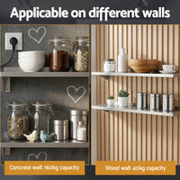 Cefito 2PCS 1200mm Stainless Steel Kitchen Wall Shelf Mounted Rack