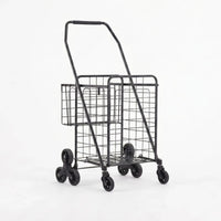 Emajin Shopping Trolley Cart Folding Aluminium Utility Cart Black