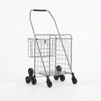 Emajin Shopping Trolley Cart Folding Aluminium Utility Cart Silver