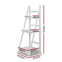 Bookshelf Corner Shelf 3 Tiers - ZANE White