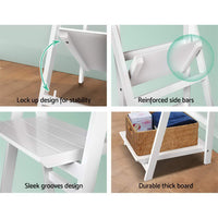 Bookshelf Corner Shelf 3 Tiers - ZANE White