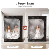 Devanti Portable Steam Sauna Tent 2 Person 1000W 3L Steamer Home SPA 60Min Timer