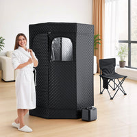 Devanti Portable Steam Sauna Tent 1000W 3L Steamer Pot Full Body Home SPA Timer