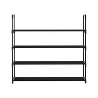 Shoe Rack 4-tier 16 Pairs Stackable Black