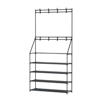 Artiss Shoe Rack Hall Tree 16 Pairs Black