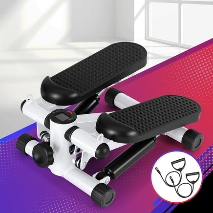 Everfit Mini Stepper with Resistance Rope Aerobic for Exercise Compact Home Workout White