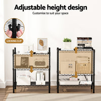 Artiss 3-Tier Shelving Unit Adjustable Garage Storage Shelves Kitchen Rack Steel