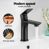 Cefito Bathroom Basin Mixer Tap Brass Faucet Vanity Laundry Sink Black