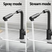 Kitchen Mixer Tap Pull Out Rectangle 2 Mode Sink Basin Faucet Swivel WELS Black